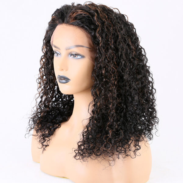 human hair lace front wig hightlight