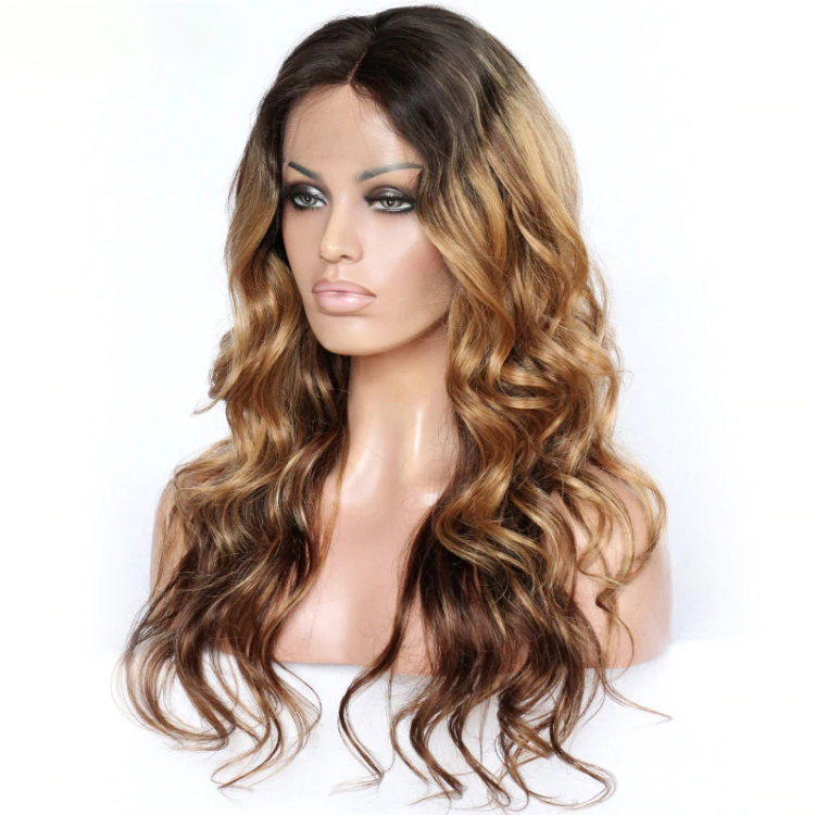 Ombre wavy lace front wig